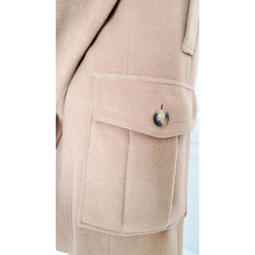 Burberry Camel Tan Wool Double-Breasted Trench Coat - Picture 14 of 15